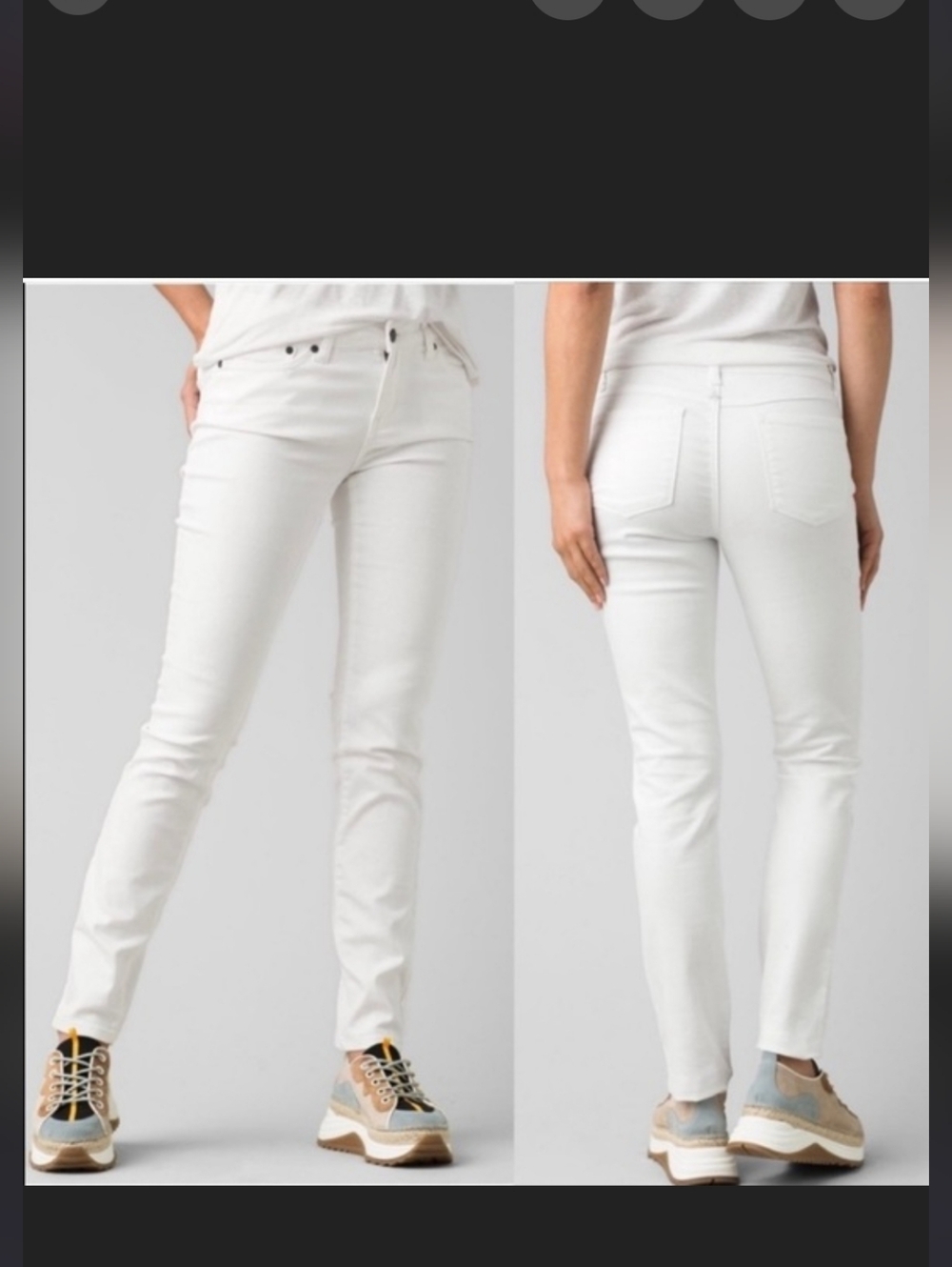 Prana 4/27 White Organic Cotton Slim Straight Jeans